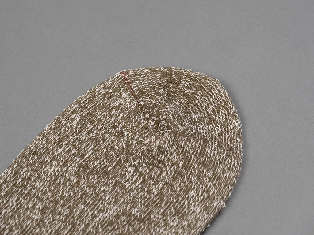 ROTOTO Double Face Crew Socks "Silk & Cotton" Olive/Dark Khaki 8 ROTOTO Double Face Crew Socks "Silk & Cotton" Olive/Dark Khaki