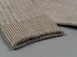 ROTOTO Linen Cotton Ribbed Crew Socks Medium Grey 15 ROTOTO Linen Cotton Ribbed Crew Socks Medium Grey