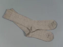 ROTOTO Linen Cotton Ribbed Crew Socks Medium Grey 11 ROTOTO Linen Cotton Ribbed Crew Socks Medium Grey