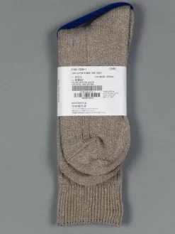 ROTOTO Linen Cotton Ribbed Crew Socks Medium Grey