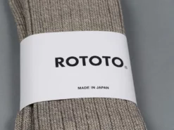 ROTOTO Linen Cotton Ribbed Crew Socks Medium Grey 12 ROTOTO Linen Cotton Ribbed Crew Socks Medium Grey