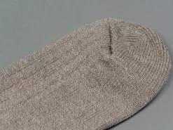 ROTOTO Linen Cotton Ribbed Crew Socks Medium Grey 13 ROTOTO Linen Cotton Ribbed Crew Socks Medium Grey