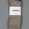 ROTOTO Linen Cotton Ribbed Crew Socks Medium Grey 2 ROTOTO Linen Cotton Ribbed Crew Socks Medium Grey