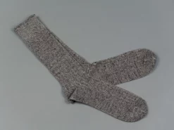 ROTOTO Linen Cotton Ribbed Crew Socks Mix Black 12 ROTOTO Linen Cotton Ribbed Crew Socks Mix Black