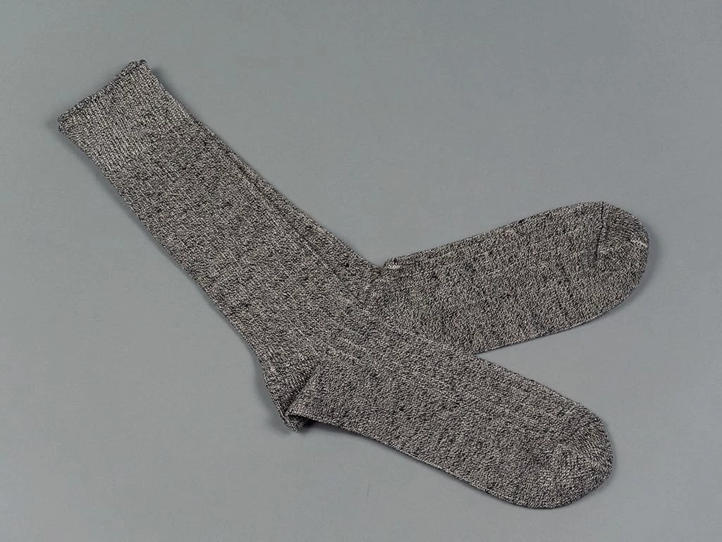 ROTOTO Linen Cotton Ribbed Crew Socks Mix Black 5 ROTOTO Linen Cotton Ribbed Crew Socks Mix Black