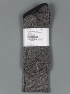 ROTOTO Linen Cotton Ribbed Crew Socks Mix Black