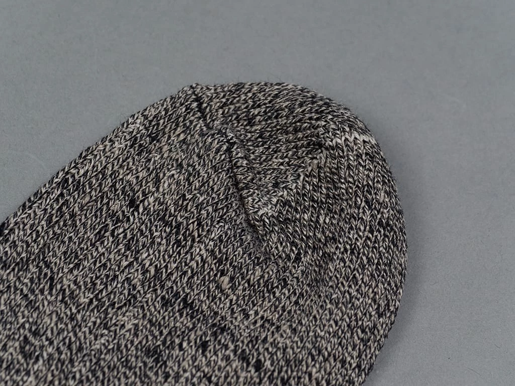 ROTOTO Linen Cotton Ribbed Crew Socks Mix Black 7 ROTOTO Linen Cotton Ribbed Crew Socks Mix Black