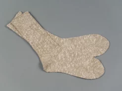 ROTOTO Low Gauge Slub Crew Socks Beige 12 ROTOTO Low Gauge Slub Crew Socks Beige