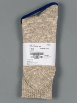 ROTOTO Low Gauge Slub Crew Socks Beige