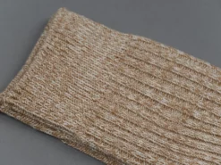 ROTOTO Organic Cotton Daily 3 Pack Ribbed Crew Socks Ecru/Brown