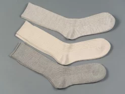 ROTOTO Organic Cotton Daily 3 Pack Ribbed Crew Socks Ecru/Grey 14 ROTOTO Organic Cotton Daily 3 Pack Ribbed Crew Socks Ecru/Grey