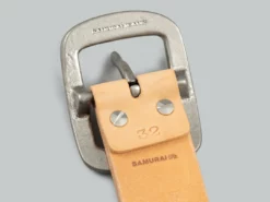 Samurai Jeans W001 Heavy Weight Curved Belt Natural NEW ARRIVALS