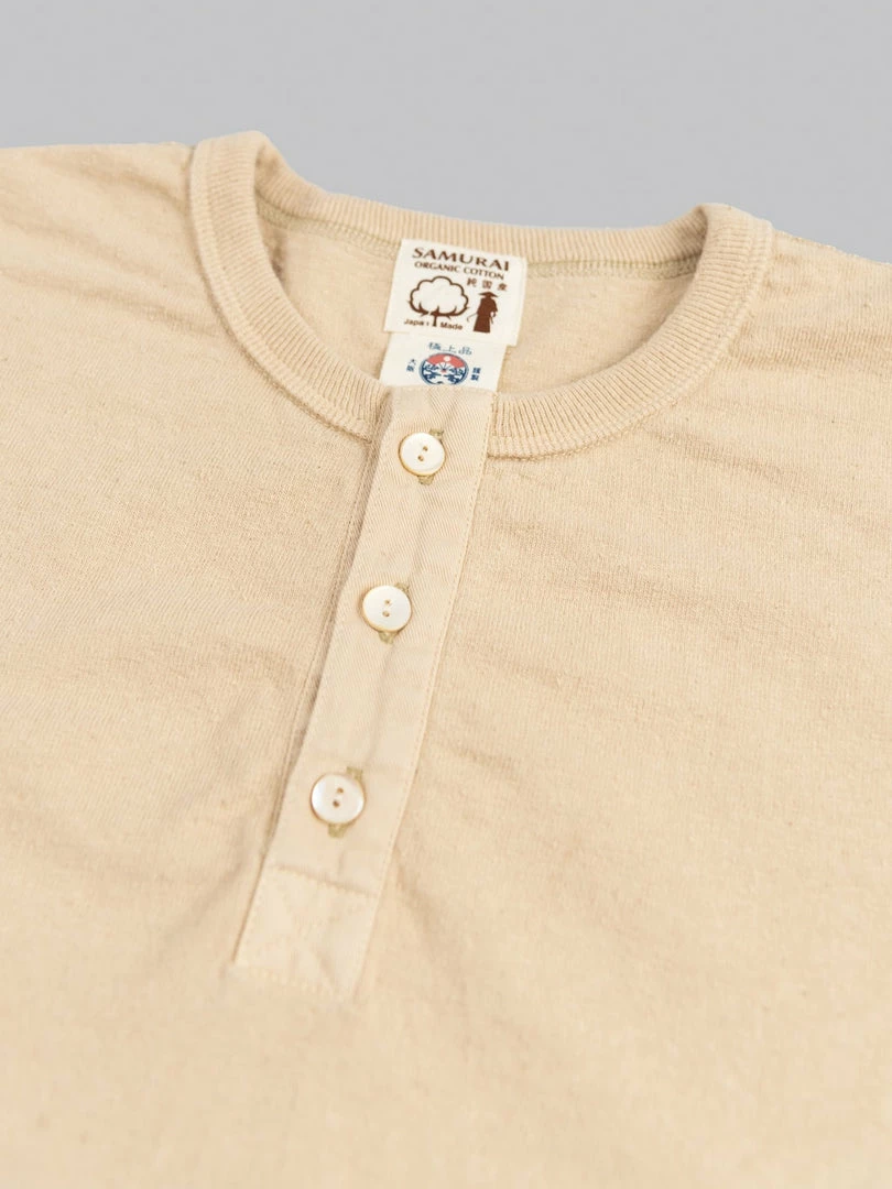 NEW ARRIVALS Samurai Jeans SJST-SC02 Japanese Cotton Henley T-Shirt Kuri 9 NEW ARRIVALS Samurai Jeans SJST-SC02 Japanese Cotton Henley T-Shirt Kuri