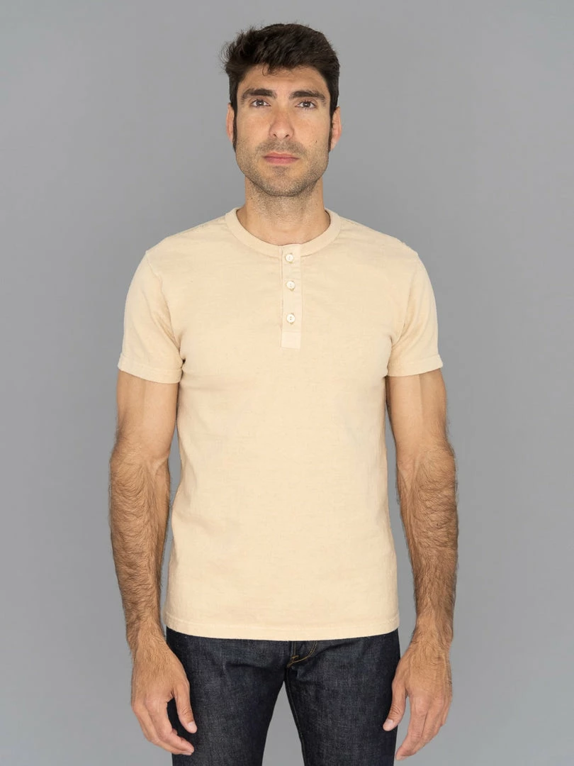 NEW ARRIVALS Samurai Jeans SJST-SC02 Japanese Cotton Henley T-Shirt Kuri 3 NEW ARRIVALS Samurai Jeans SJST-SC02 Japanese Cotton Henley T-Shirt Kuri