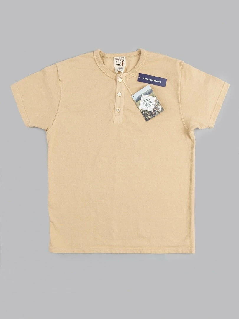 NEW ARRIVALS Samurai Jeans SJST-SC02 Japanese Cotton Henley T-Shirt Kuri 7 NEW ARRIVALS Samurai Jeans SJST-SC02 Japanese Cotton Henley T-Shirt Kuri