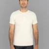 Samurai Jeans SJST-SC02 Japanese Cotton Henley T-Shirt Natural