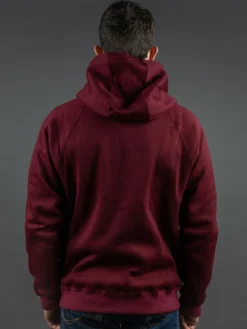 Stevenson Overall Co. Detachable Hooded Athletic Jacket Burgundy
