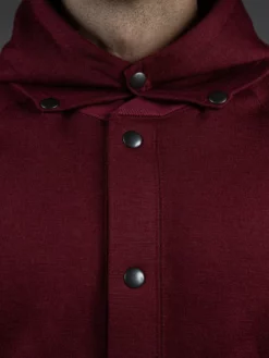 Stevenson Overall Co. Detachable Hooded Athletic Jacket Burgundy