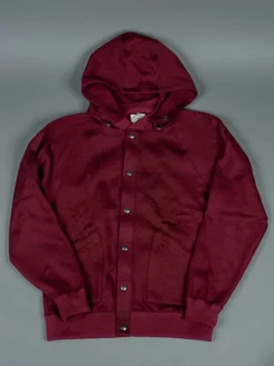 Stevenson Overall Co. Detachable Hooded Athletic Jacket Burgundy