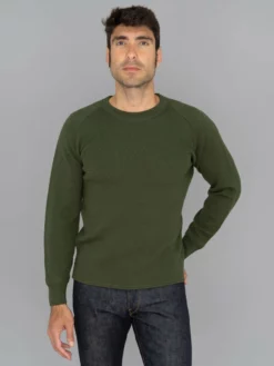 Stevenson Overall Co. Merino Wool Thermal Long Sleeve Shirt Olive NEW ARRIVALS
