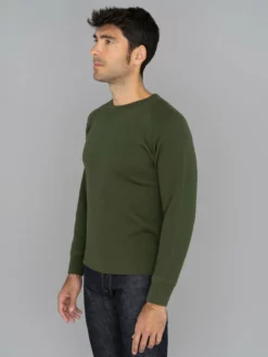Stevenson Overall Co. Merino Wool Thermal Long Sleeve Shirt Olive NEW ARRIVALS