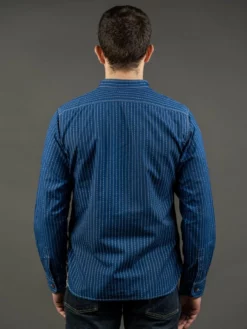 STUDIO D´ARTISAN Studio D'Artisan Indigo Wabash Band Collar Shirt