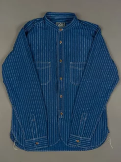 STUDIO D´ARTISAN Studio D'Artisan Indigo Wabash Band Collar Shirt