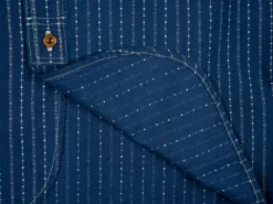 STUDIO D´ARTISAN Studio D'Artisan Indigo Wabash Band Collar Shirt