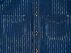 STUDIO D´ARTISAN Studio D'Artisan Indigo Wabash Band Collar Shirt