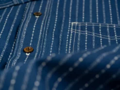 STUDIO D´ARTISAN Studio D'Artisan Indigo Wabash Band Collar Shirt