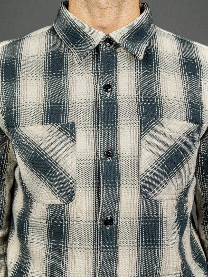 The Flat Head Ombré Flannel Shirt Ivory 7 The Flat Head Ombré Flannel Shirt Ivory