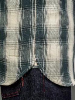 The Flat Head Ombré Flannel Shirt Ivory 40 The Flat Head Ombré Flannel Shirt Ivory