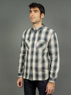 The Flat Head Ombré Flannel Shirt Ivory 36 The Flat Head Ombré Flannel Shirt Ivory