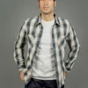 The Flat Head Ombré Flannel Shirt Ivory