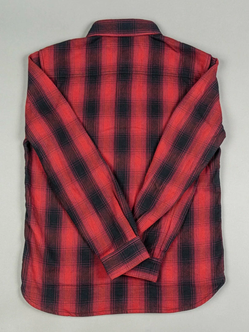 The Flat Head Ombré Flannel Shirt Red 11 The Flat Head Ombré Flannel Shirt Red