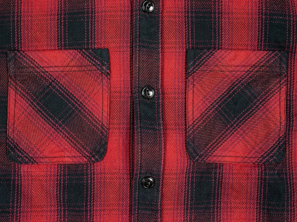 The Flat Head Ombré Flannel Shirt Red 14 The Flat Head Ombré Flannel Shirt Red