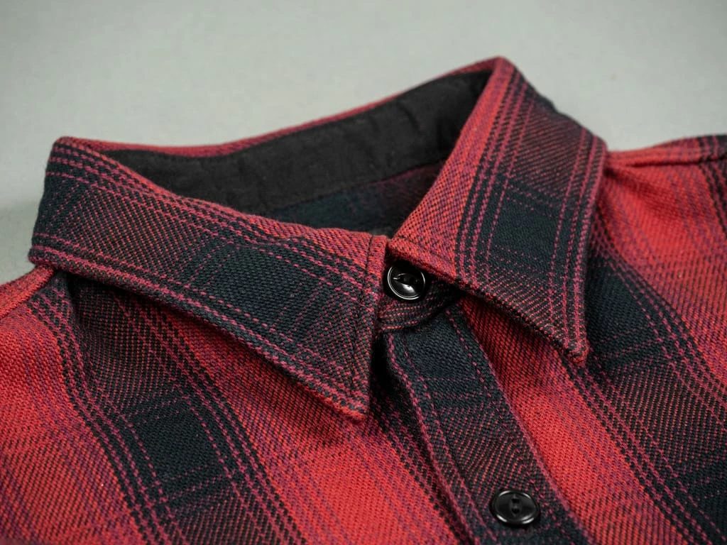 The Flat Head Ombré Flannel Shirt Red 13 The Flat Head Ombré Flannel Shirt Red