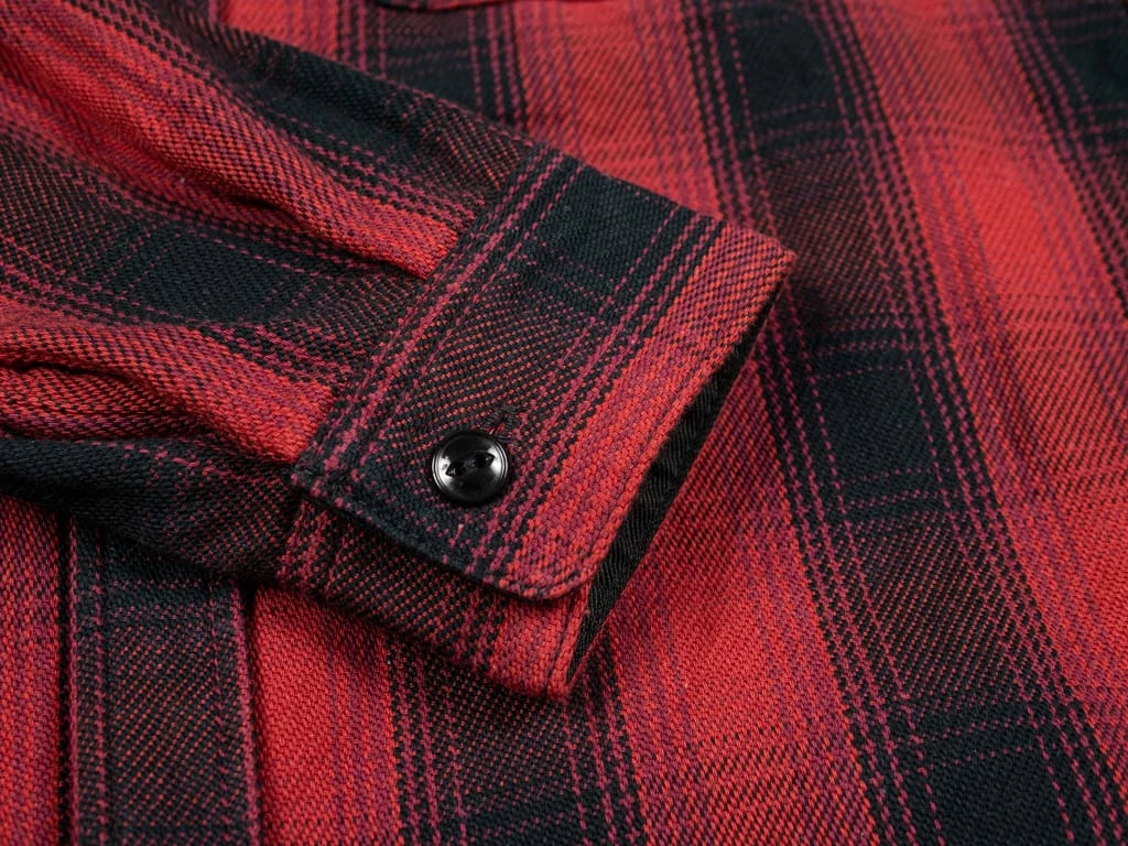 The Flat Head Ombré Flannel Shirt Red 17 The Flat Head Ombré Flannel Shirt Red