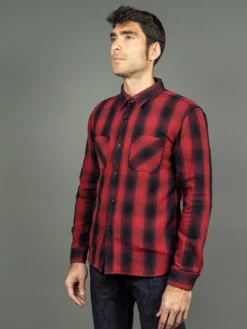 The Flat Head Ombré Flannel Shirt Red 35 The Flat Head Ombré Flannel Shirt Red