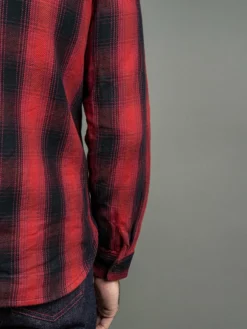 The Flat Head Ombré Flannel Shirt Red 38 The Flat Head Ombré Flannel Shirt Red