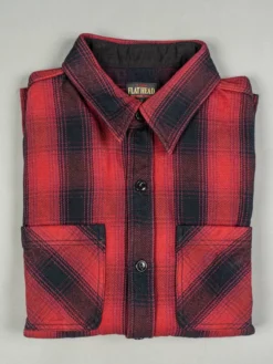 The Flat Head Ombré Flannel Shirt Red 42 The Flat Head Ombré Flannel Shirt Red
