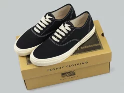 NEW ARRIVALS Trophy Clothing Mill Boat Shoes Black X Cream