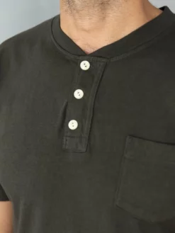 Trophy Clothing OD Henley Tee Gun Black