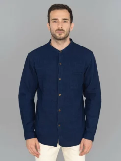 UES Indigo Band Collar Shirt