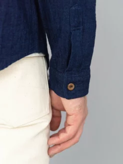 UES Indigo Band Collar Shirt