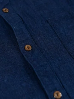 UES Indigo Band Collar Shirt