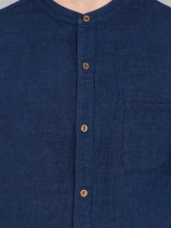 UES Indigo Band Collar Shirt