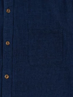 UES Indigo Band Collar Shirt