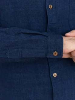 UES Indigo Band Collar Shirt