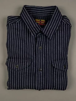 UES Indigo Stripe Heavy Flannel Shirt